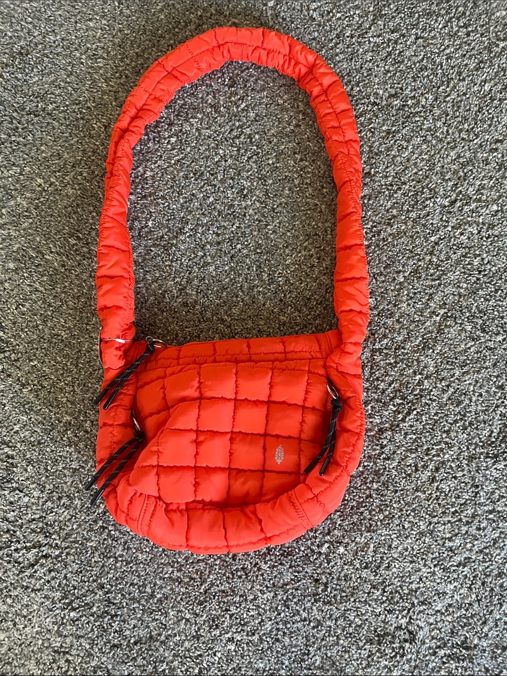Free People Quilted Baby Carryall Sling Bag in Flame Orange
